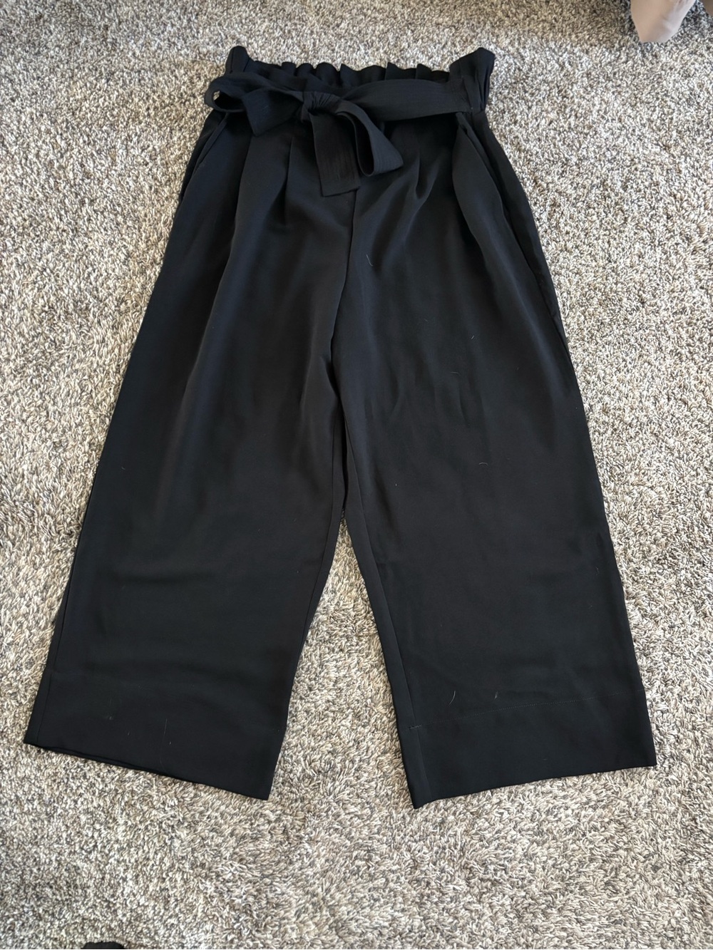 Madewell High-Waist Paperbag Wide-Leg Pants - Black